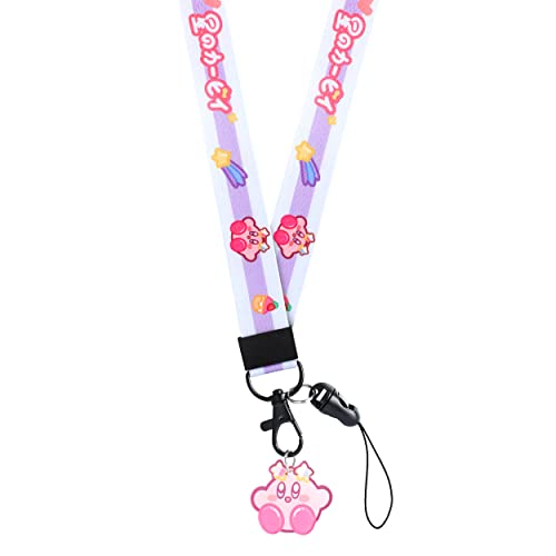 Jupswan Neck Lanyard for Keys ID Badges Cute Kawaii Lovely Cartoon Pink Key Chain Card Lanyards for Women Guys Girl Kids Teachers The Office Keychains GS208