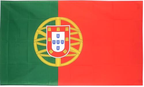 Bandera portuguesas bandera de portugal, 145 x 90 cm, verde y Rojo, Tamaño XXL