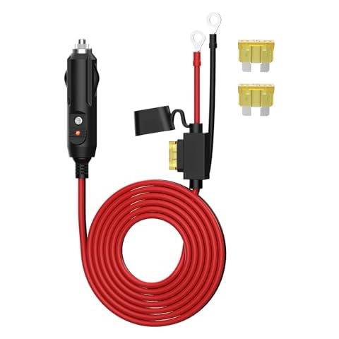 YANTU Double 20A Cigarette Lighter Adapter,Cigarette Lighter Plug With 12 Volt Plug And Replacement Plug, Heavy Duty 12AWG Male Dc Charger Cord Connector With LED Lights Suitable for 12V-24V Vehicles Cover
