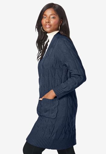Jessica London Women's Plus Size Cable Duster Sweater3