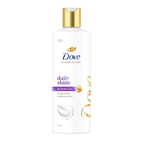 Dove Daily Shine Shampoo 340 ml|| For Dry and Damaged|| Strengthening Shampoo Gives Smooth and Strong Hair – Mild for Men & Women