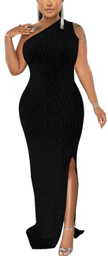 Formal Dress for Women Elegant Sparkly One Shoulder Sleeveless High Split Cocktail Party Prom Dresses4