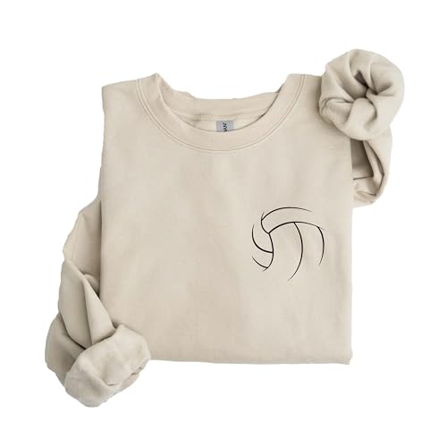 Volleyball Sweatshirt, Cute Game Day Pullover, Funny Sports Crewneck Sweater, Cozy Athletic Top, Volleyball Gift for Players, Fans, and Moms Sand3