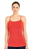 Tank Top - Women's Seamless Nylon Camisole Tank Top - RED