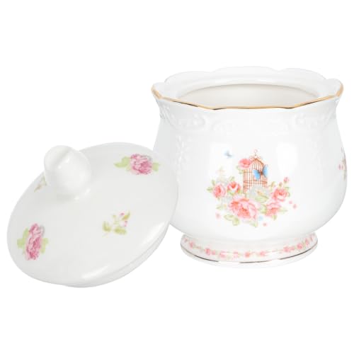 OATIPHO Azucarero de Cerámica 180cc Tapa, Recipiente Pequeño para Jarabe y Azúcar, Tarro Multiusos para Café y Té, Accesorio Decorativo para Cocina y Hogar