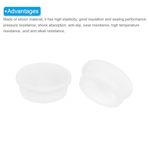 Image of MECCANIXITY 3Pcs T-Shaped Silicone Plugs 39.3mm 1-1 /2 Inch Dia Snap in Plug Hole Seal Cover Round Rubber Stopper for Kitchen Rubber Bulkheads Waterproof Sealing Plugs White