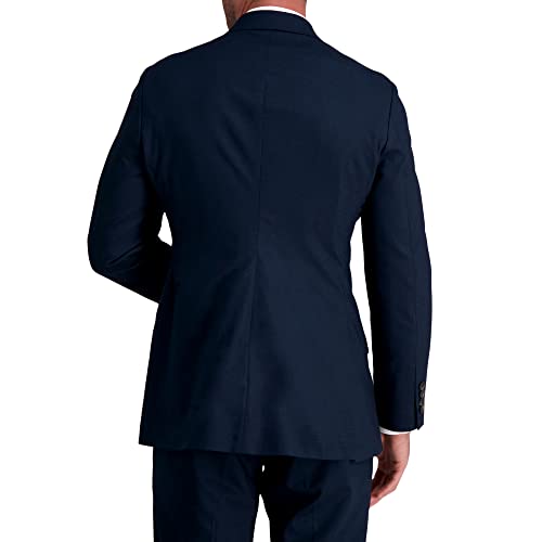 Haggar Men's Premium Stretch Tailored Fit Subtle Pattern Suit Separates-Pants, Navy-Jacket, 42 S2