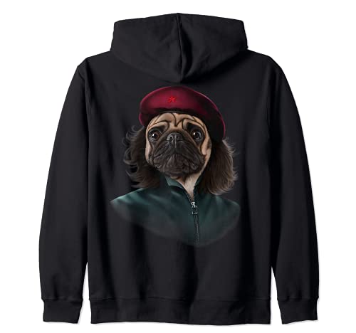 Perro pug personificado como Che Guevara Sudadera con Capucha