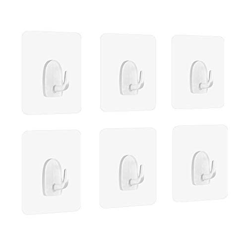 Ganchos antideslizantes, ganchos de pared adhesivos ultra fuertes Trabajo pesado Sin traza Sin rasguños Ganchos transparentes reutilizables sin clavos para la cocina Baño Puerta Techo Colgador Cover