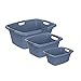 Produktbild Rotho Flowers Wäschekorbset 3 TLG. 12l / 25l / 50l, Kunststoff (PP) BPA-frei, blau, 12l, 25l, 50l