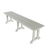 WO Outdoor Sitting Bench 65" Inch Poly Lumber Bench Seat Chair UV Weather Resistant, for Home, Office, Restaurant, Furniture Outside Dining, Patio, Garden, Balcony, Porch, Backyard (Sand)