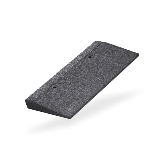 bepco Bordsteinkanten-Rampe, LxBxH: 50 x 25 x 5 cm aus Gummi (schwarz) Auffahrrampe,Türschwellenrampe, mit eingelagerten Unterlegscheiben zur Befestigung