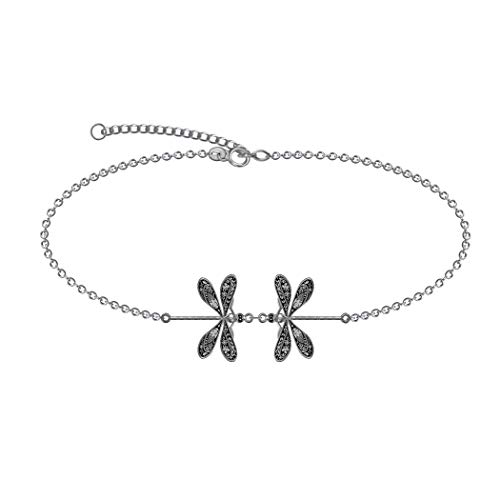 Joyería fina de plata de ley 925 con dije de libélula pulida de alta calidad para mujer