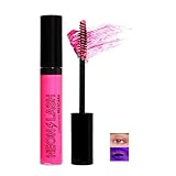 Easilydays UV Glow Blacklight Colored Mascara for Eyelashes, Colorful Waterproof Fluorescent Mascara for Eyelashes Long lasting Charming Voluminous Mascara for Women, Day or Night Stage, Clubbing, Halloween Eye Makeup (#04 Pink)