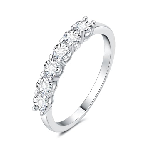 Bague en argent 925 plaqué or rose et moissanite alliance de mariage femme