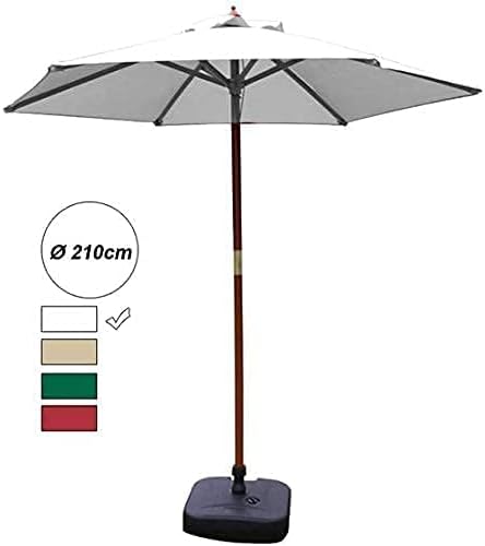 Housewares Sun Parasol Umbrella Garden Umbrellas 7ft Patio Umbrella Outdoor Garden Table Umbrella, Yard Camping Pool Umbrella with Solid Wood Bracket (Color : Off-White)