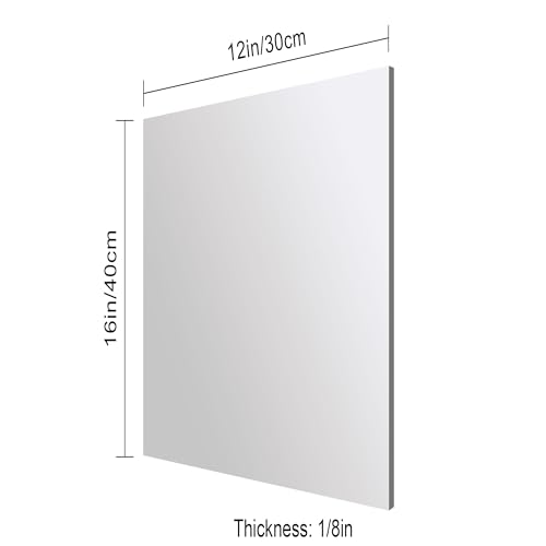 Image of Silver Mirror Acrylic Sheets - 6 Pack, 12x16Inches, 1 /8 Inch Thick, Reflective Mirror Acrylic Ideal for Laser Cutting, DIY Crafts, and Home Decorations (30x40cm)