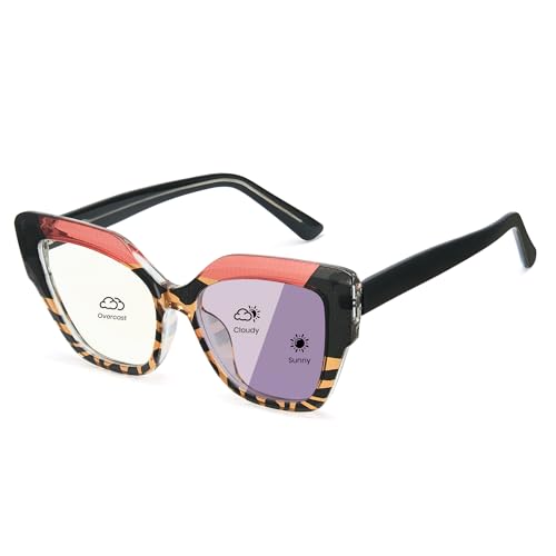 Cyxus Photochromic Glasses for Women with Blue Light Blocking 8371 | UV Protection, Eye Protection,Stylish Cat Eye Style,Ideal for Computer Screen Daily Wear