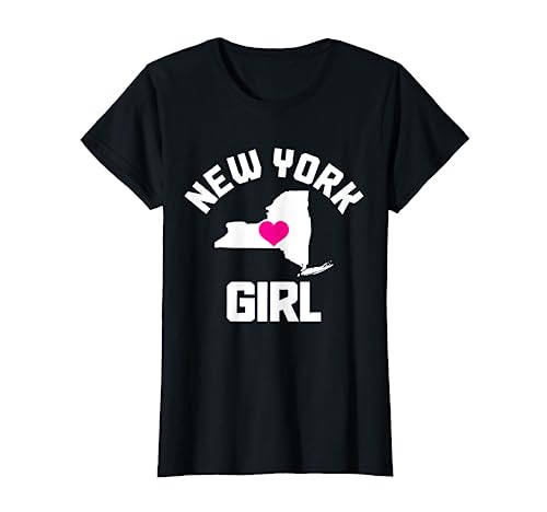 New York City NY Heart State Map Girl NYC T-Shirt