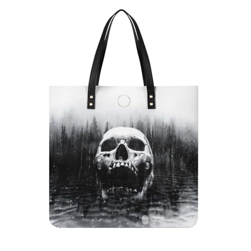 Tote bag crâne effrayant grand sac à bandoulière femmes idéal pour vos voyages
