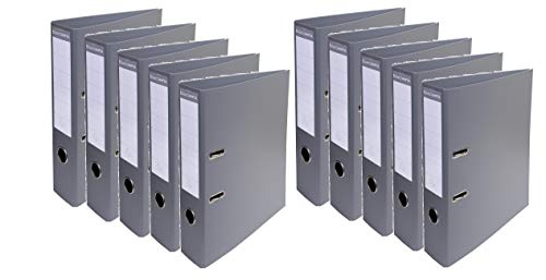 Exacompta 53754E 10er Pack Premium PVC-Ordner Prem´Touch. 7 cm breit DIN A4 Ringordner Aktenordner Briefordner Büroordner Plastikordner Schlitzordner dunkelgrau