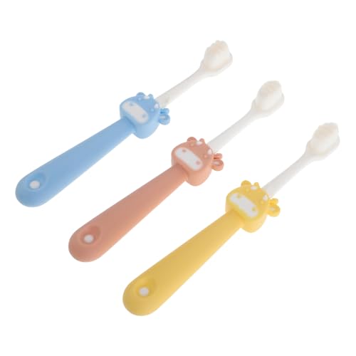 TOVINANNA 3pcs Kids Toothbrush Soft Bristle Children Toothbrush Non-Slip Decorative Cartoon Set