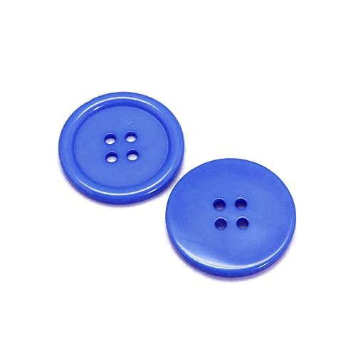 Charming Beads Resina Bottoni Blu Tondi 20mm