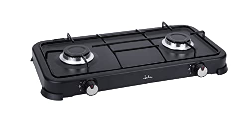 Miniatura 2 de Jata Jecg2702 Cocina De Gas Portátil De 2 Fuego Con Parrilla, Apta Para Butano Y Propano, Tapa Protectora Extraíble, Ideal Para Camping, Ocupa Poco Espacio