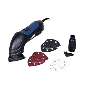 Ferm DSM1009 Delta schuurmachine 280W – Met 6-delige schuurpapierset (P80) en stofafzuigadapter