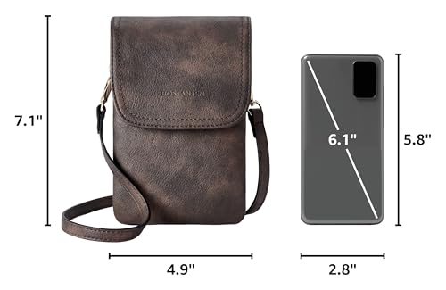Image of BOSTANTEN Vegan Leather Crossbody Bags for Women Designer Cell Phone Bag Wallet Purses Adjustable Strap