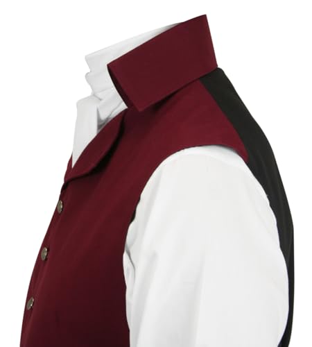 Historical Emporium Men's Regency Folded High Collar Dress Vest, Cotton Dress Granville Waistcoat3