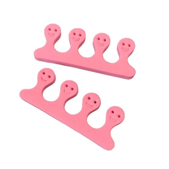 Toe Separators Finger Separators, Soft Sponge Toe Separators Pedicure, Toe Finger Dividers for Women Men Nail Art Pedicure Manicure Polishing Coating Gel Painting Beauty Accessories (Smiling face)