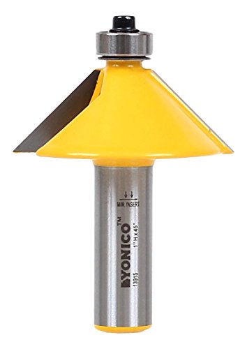 Image of YONICO Chamfer Router Bits Bevel Edge Forming 45 Degree 1 /2-Inch Shank 13915