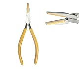 VR Instrument Supply Brass Jaw Pliers Flat Nose Plier Brass Lined Soft Jaws Forming Holding Bending 6.25 Inch, Yellow