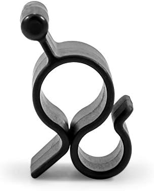 Camco Black Standard Awning Clip for Rope Light - Slides into Awning Roller Bar Channel to Create a Convenient Hook | Two Hanging Positions | Holds Party Lights, RV Lights, String Lights - (42708)