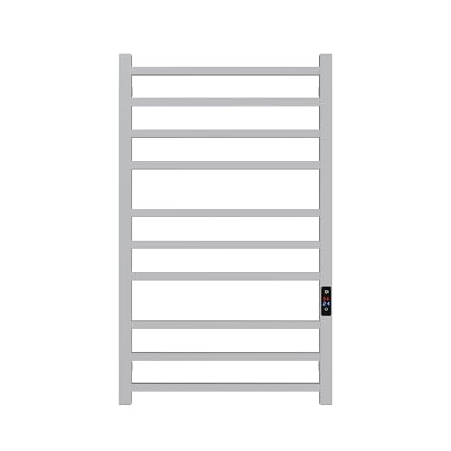 SATOH-Towel-Warmer-for-Bathroom-Heated-Towel-Rack-Wall-Mounted-Electric-Drying-Rail-with-Plug-in-Installation-Timer-Stainless-Steel-Hot-Towel-Warmer-88cm-x-53cm-Polished-Chrome