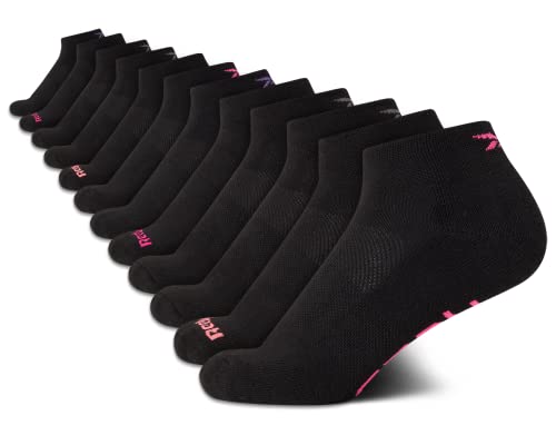 Reebok Women's Quarter Crew Socks - 12 Pack Performance Cushion Comfort Crew Socks - Athletic Socks for Women (4-10)