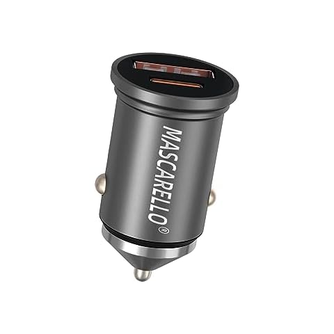 COMLZD Mini Car Charger 40W USB C Fast Charging Adapter Compatible iPhone, Type C Car Charger with Cigarette Lighter Plug, Automobile Chargers for Cell Phone, Car USB Charger Multi Port (Grey) Cover