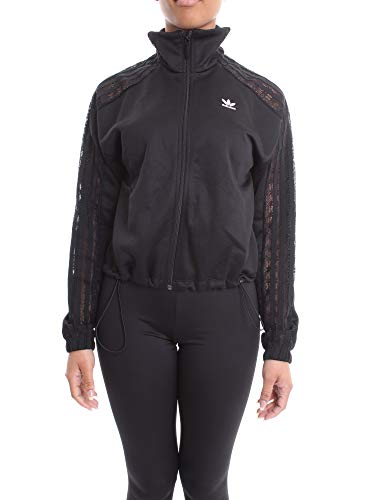 Adidas Damen Sweatshirt LACE Tracktop, Black, 44, FM1734