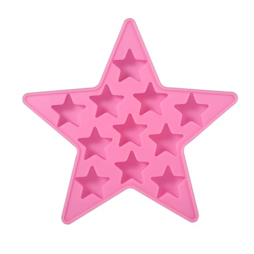 Molde para cubitos de hielo en silicón en forma de estrella rosa miniatura 5