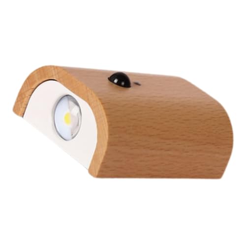 Lámpara de pared de madera LED recargable y sensor de movimiento