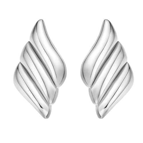 ENVYOU Geometric Rectangle Gold Stud Earrings Irregular Hammered Chunky Statement Square Earrings for Women Trendy