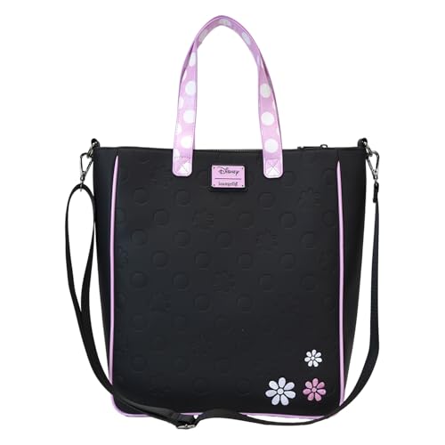 Image of Loungefly Disney Minnie Floral Rock The Dots Tote Bag with Coin Bag