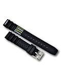 Uhren Pevak® Kautschuk Uhrenarmband Schwarz 18mm mit Edelstahl Schließe - Passend für Citizen, Seiko, Casio, Michael Kors, Fossil - Wasserfest ideal für Sport- & Taucheruhren