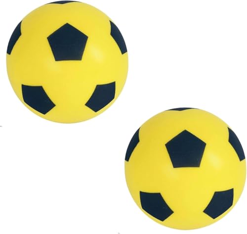 HTI Fun Sport - Balones de fútbol de espuma suaves y seguros para interiores y exteriores, duraderas, ligeras e ideales para niños y adultos, diversión para todas las edades, 19,4 cm (2 paquetes de