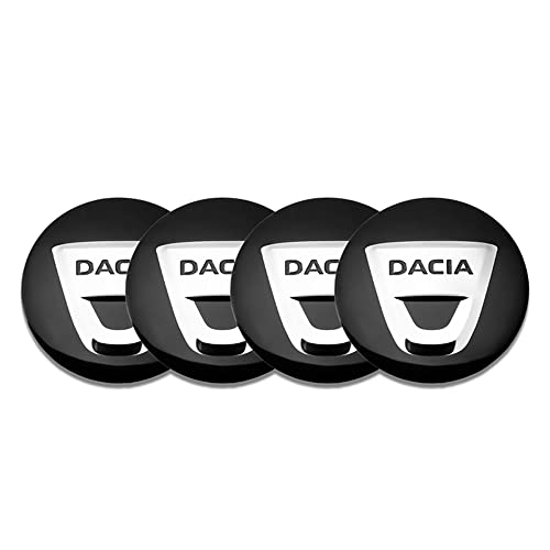 DBFDAQ 4 Pièces Cache-moyeux Centre Enjoliveurs Autocollant, pour Dacia Duster Logan Sandero Lodgy Stepway Mcv 56mm Voiture Capuchons Couverture Sticker...
