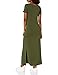 Amazon Essentials Women's Jersey Standard-Fit Short-Sleeve Crewneck Side Slit Maxi Dress (Previously Daily Ritual), Forest Green, Small