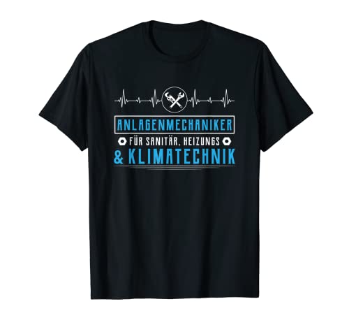 Homme Mécanisme d'installations sanitaires, climatisation, battement cardiaque, métier T-Shirt