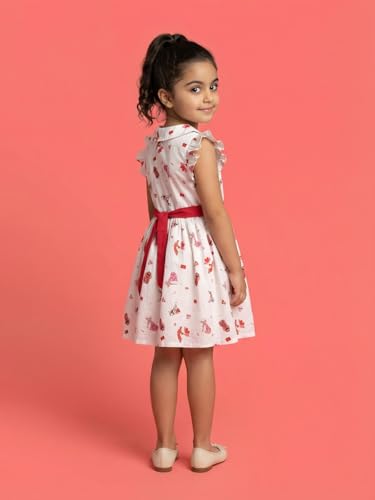 Image of Nautinati Girls A-Line Printed Dress with Puff Sleeves | Age 2-10 Years