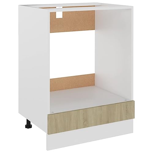 HOMTAKIE - Armario de horno de roble Sonoma 60x46x81,5 cm Madera de ingeniería